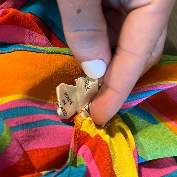 Caroline Charles London Vintage 100% Silk Top & Scarf - Picture 9 of 9